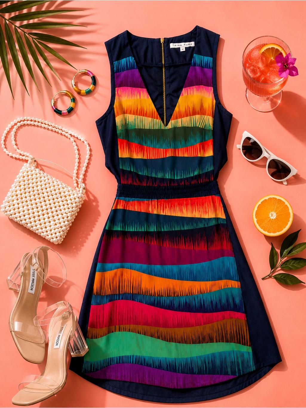 Trina Turk Rainbow Mini Dress Sz 4